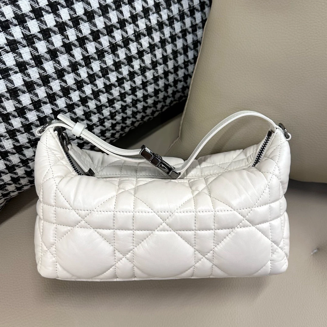 99新 DIOR/迪奥 白银饭盒hobo经典时尚百搭手提包