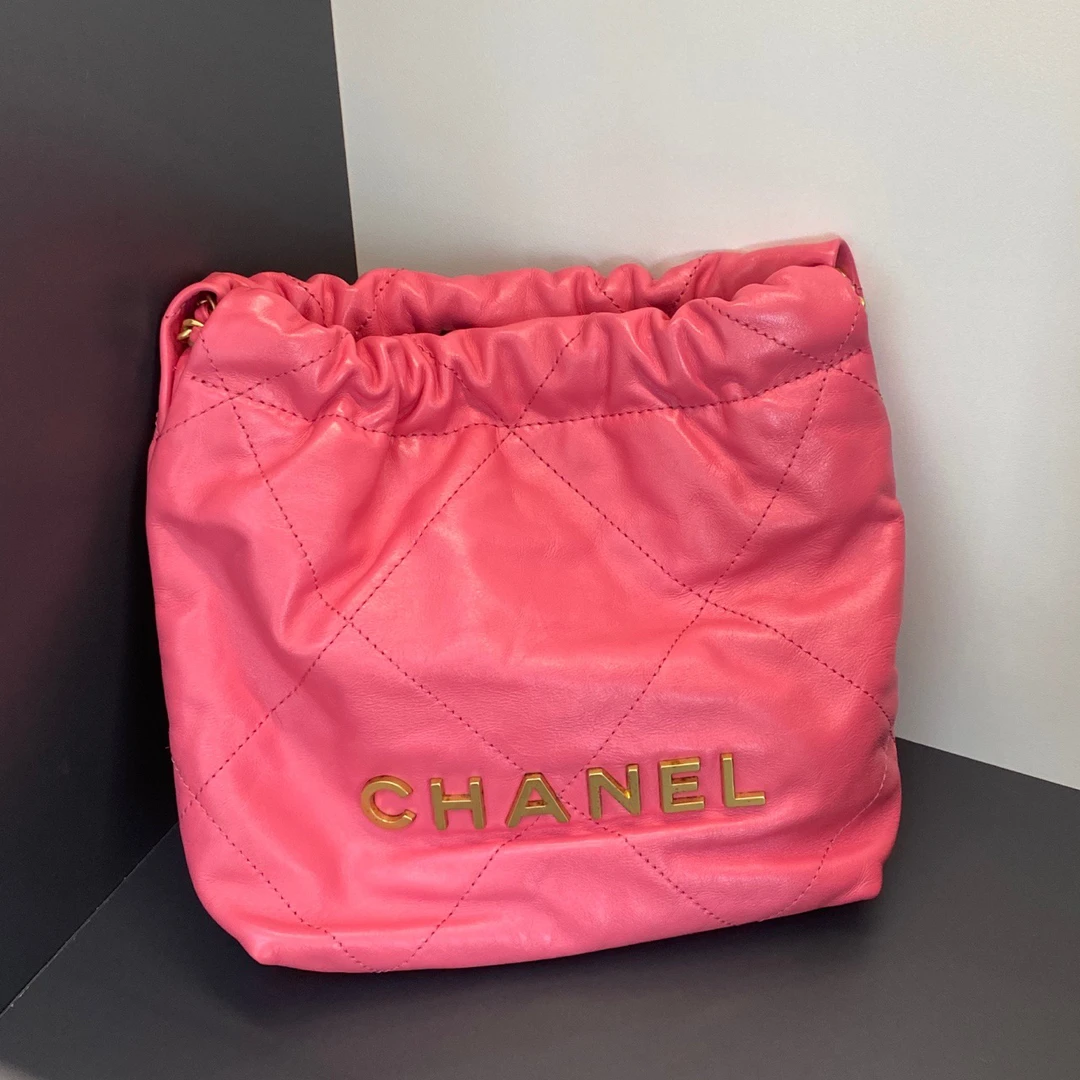 99新 Chanel/香奈儿 Chanel 香奈儿 22bagmini 粉色 芯片裸包