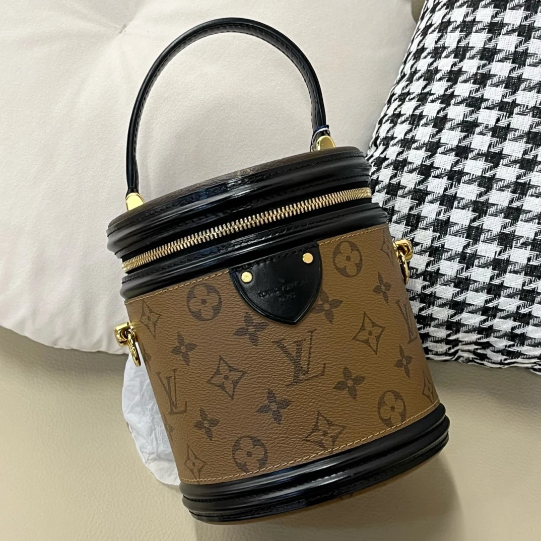 99新 LouisVuitton/路易威登 老花发财桶水桶包经典手提斜挎包