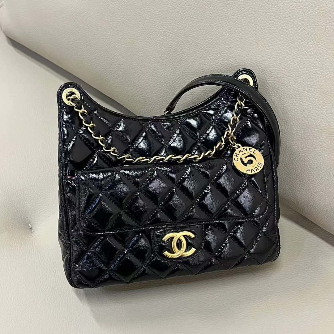 99新 Chanel/香奈儿 23B黑金天猫精灵中号单肩斜挎包（拆）
