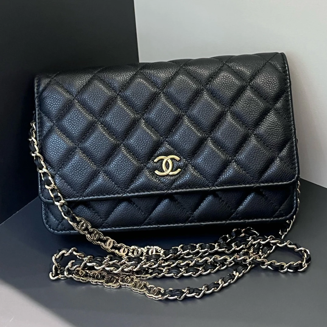 99新 Chanel/香奈儿 22P黑金woc经典气质单肩斜挎包
