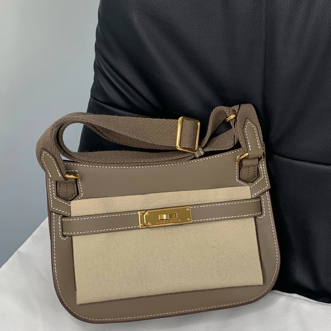 99新 Hermes/爱马仕 大象灰金扣mini吉普赛单肩包斜挎包女款百搭