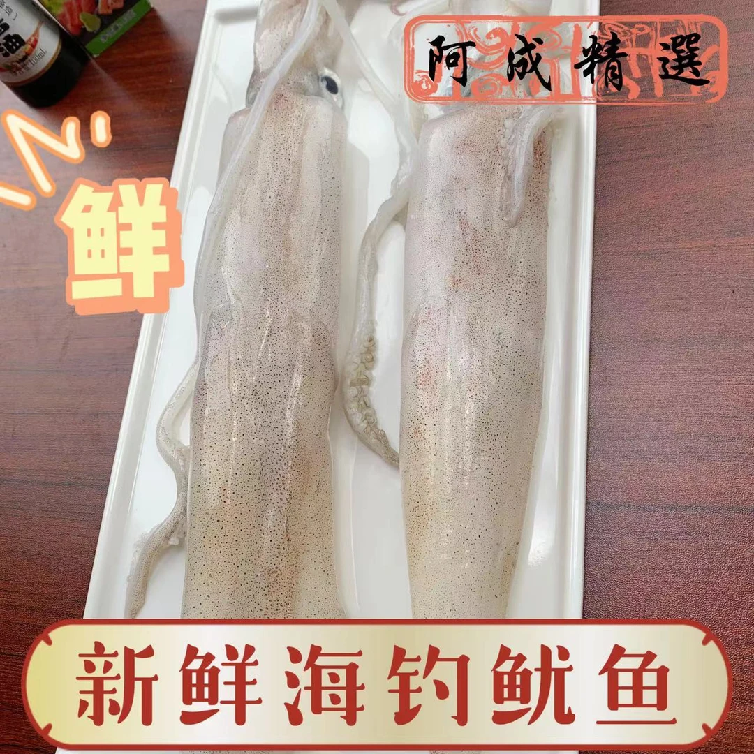 南澳鲜鱿 手钓鱿鱼 火箭筒鱿鱼 阿成精选 广东省内顺丰包邮