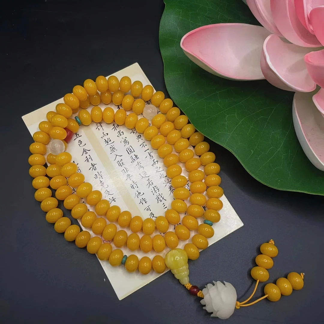 原创手作 金玉满堂 黄菩提 8*10mm
