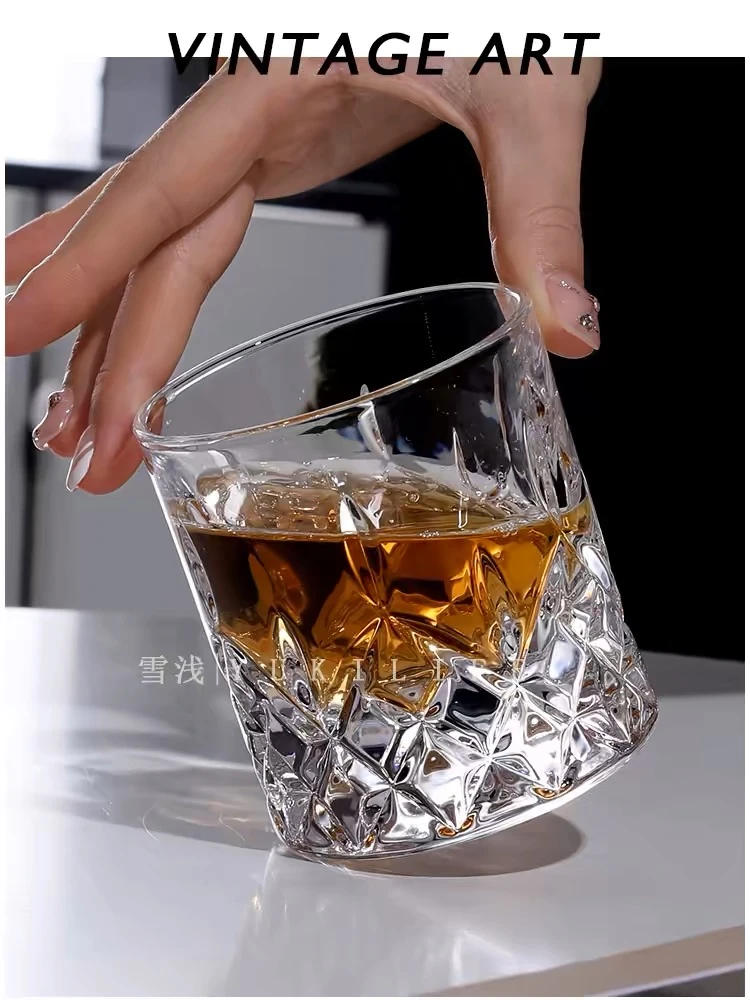 创意无铅水晶锋芒威士忌酒杯高颜值家用加厚个性啤酒杯水杯果汁杯