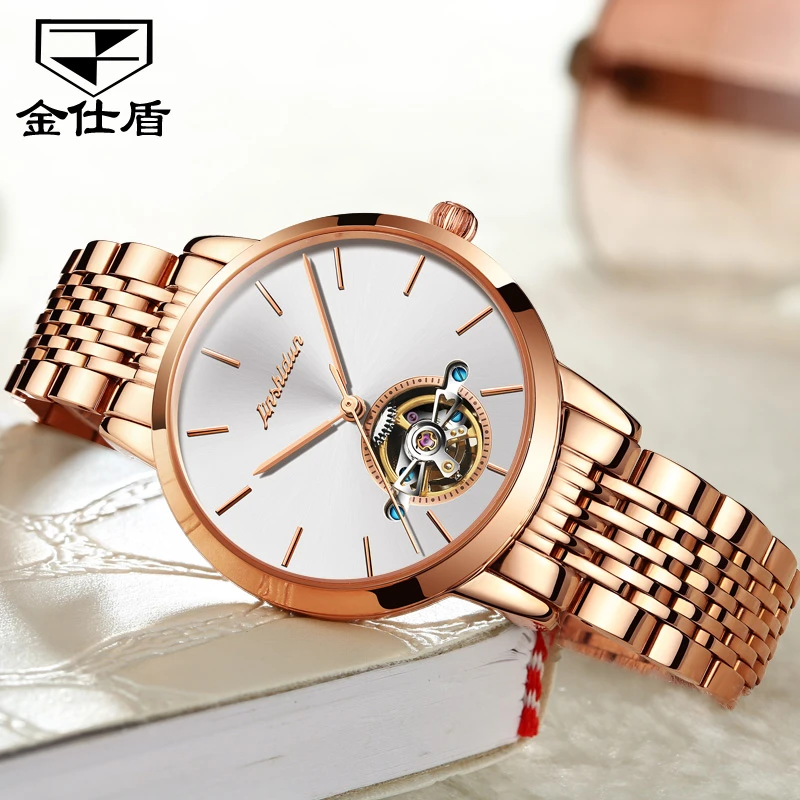 JSDUN/金仕盾新款手表全自动机械表时尚潮流镂空防水女士手表女表