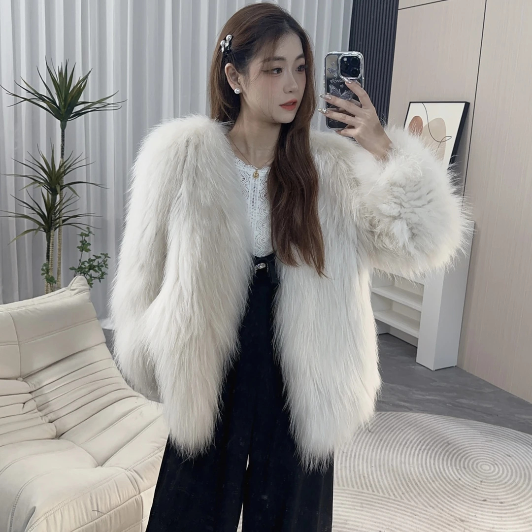 2024新款 貉子毛双面编织  外套女  中长款前70后60