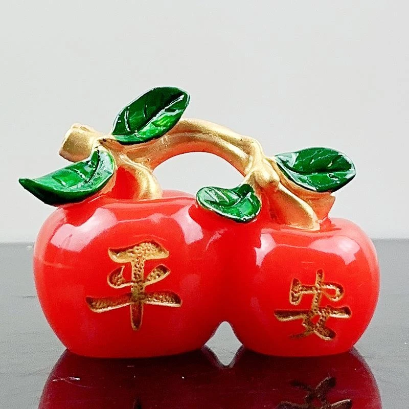 新品*包邮树脂玛瑙色平安是福苹果摆件 创意办公桌汽车