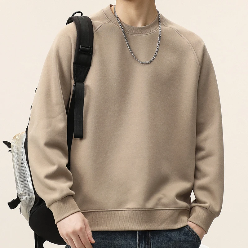 2024秋冬男士圆领简约卫衣休闲时尚百搭长袖上衣宽松潮流舒适外套