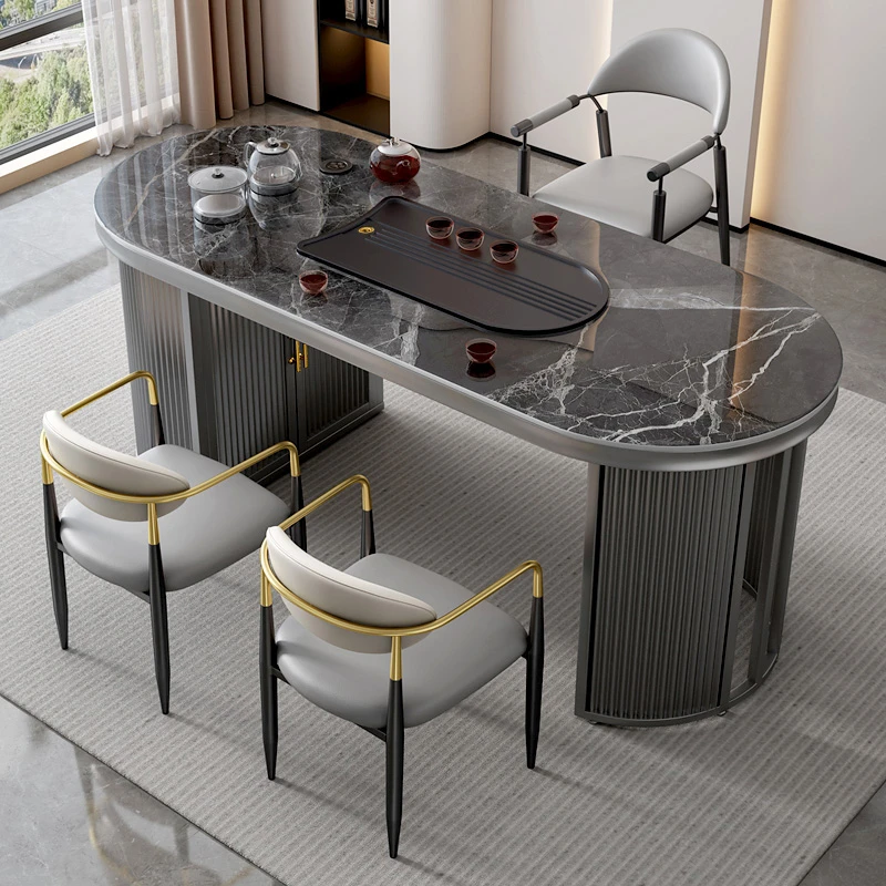 岩板茶桌网红小茶台茶台一体桌高档茶桌阳台功夫茶桌家用茶桌全套