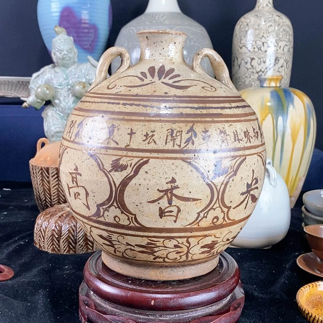 摆件双耳瓶瓷器瓷器