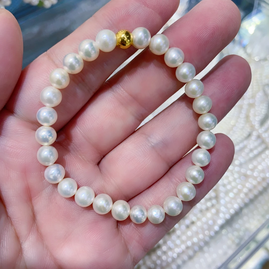 天然淡水珍珠手链手串足金珠款高级感生日礼物