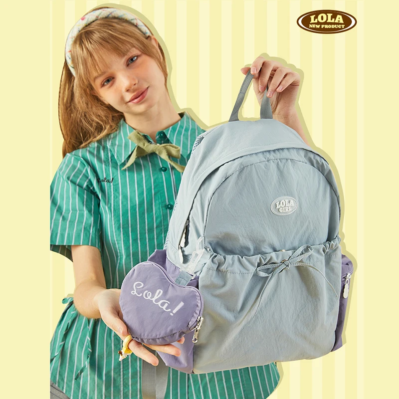 LOLA DESIGN书包女大学生 可爱女生高中生大容量双肩包初中生背包