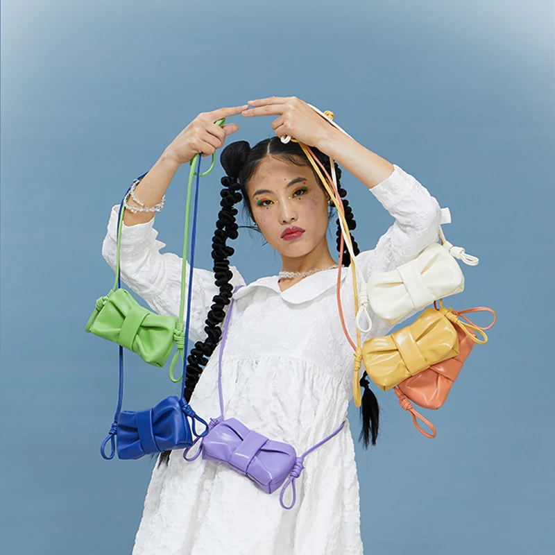 LOLA DESIGN原创小众蝴蝶结可爱小单肩包 斜挎手机包