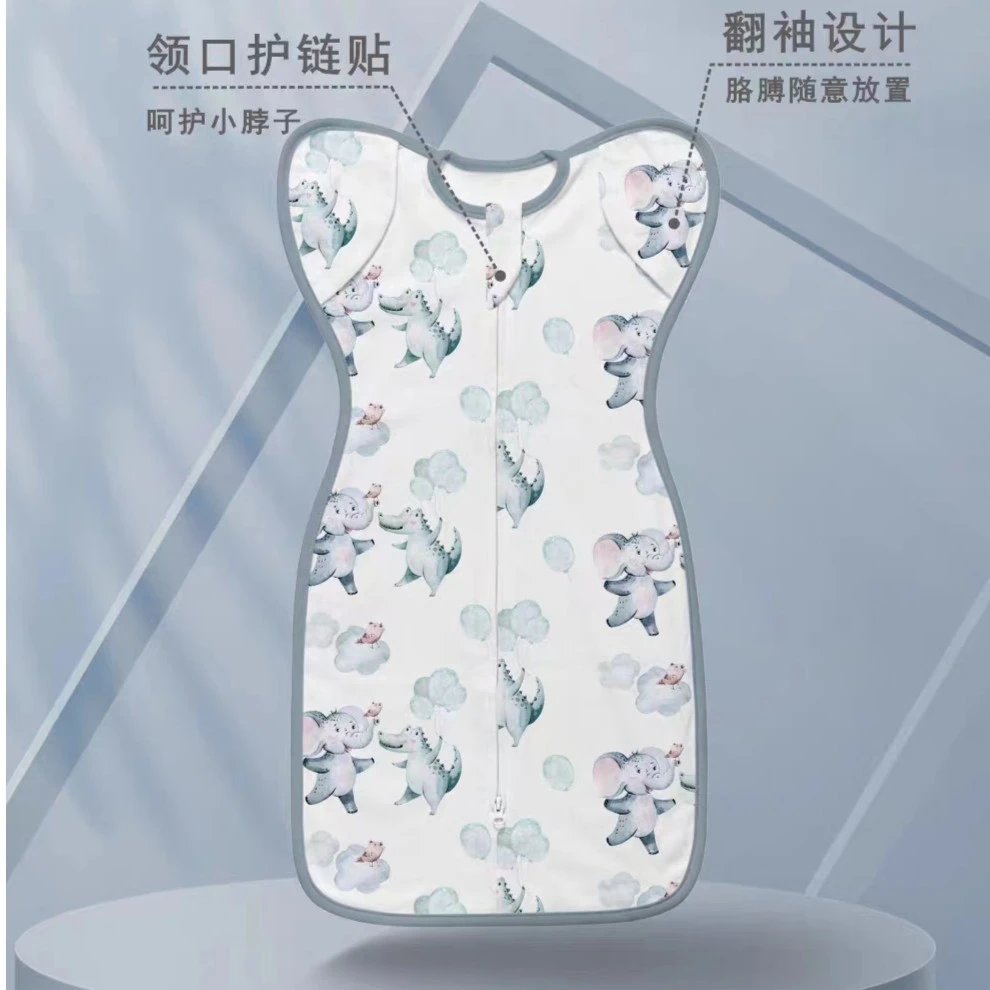 婴儿投降式睡袋纯棉新生儿防惊跳襁褓包巾宝宝睡衣抱被春秋款四季