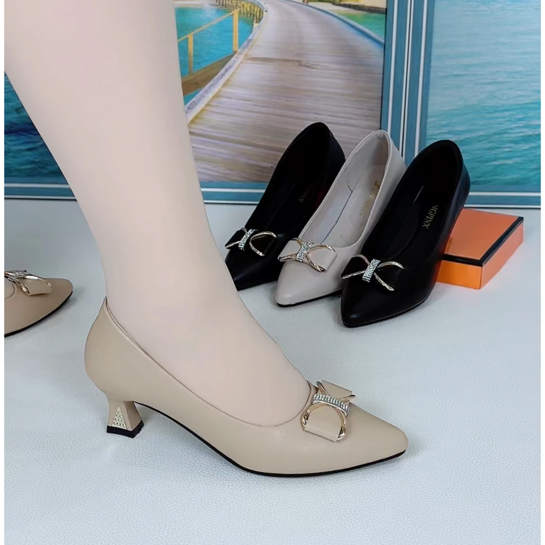 （瘦款）新款酒杯跟细低跟时尚女单鞋韩版修身显瘦bos 版11812