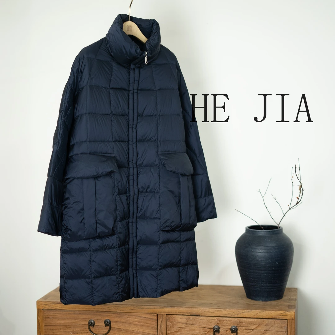 和家2024新款女装保暖轻薄宽松中长款羽绒服-11917