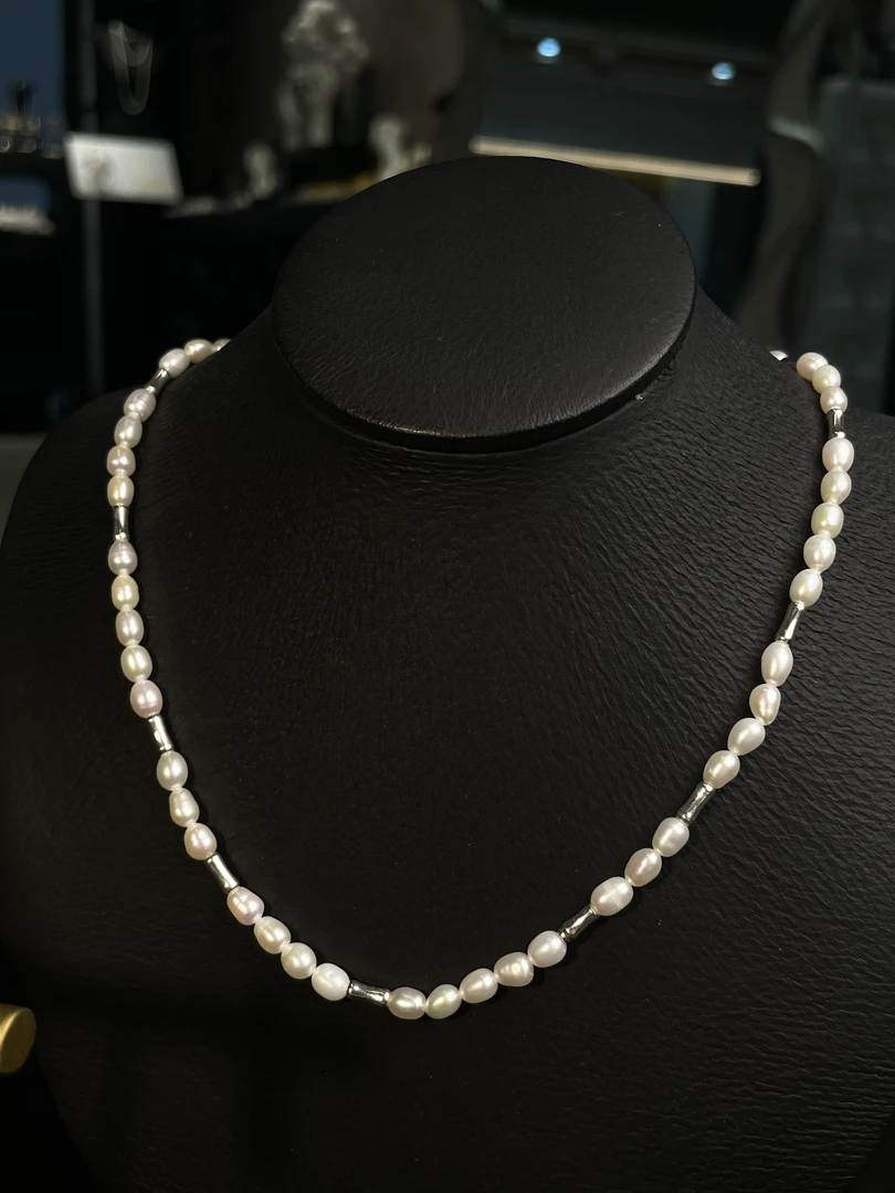 链子925银 2025和家新款手工气质925银+小米珠项链-640004