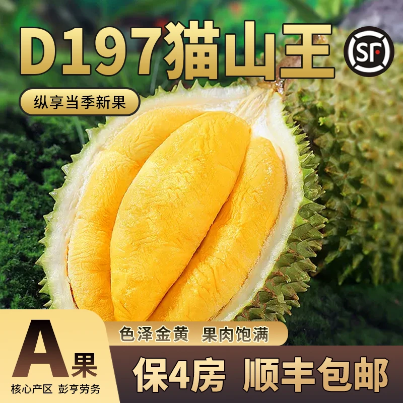 （福利果！！）猫山王D197马来西亚当季新货液氮冷冻树熟榴莲