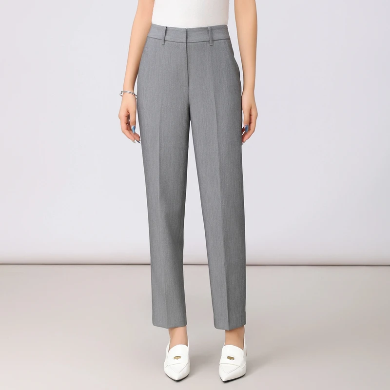 AMASS/阿玛施新款经典气质中腰西服正装裤时尚显瘦烟管裤5100302