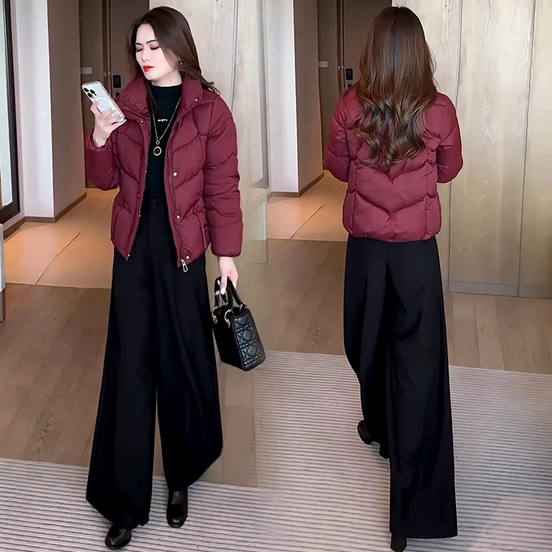 时尚短款羽绒棉服女2024冬季新款洋气显瘦小个子加厚保暖棉衣外套