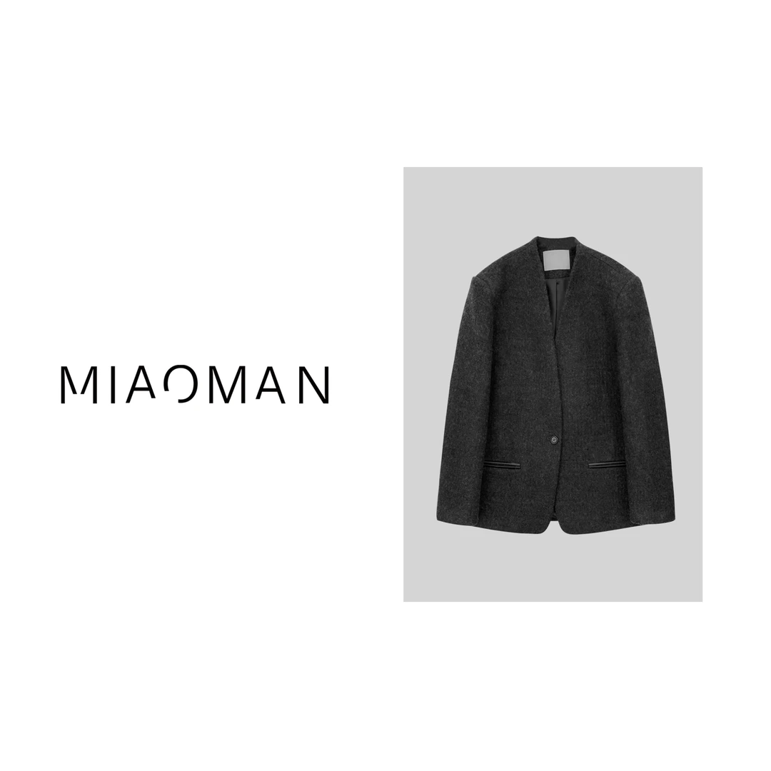 【妙姐精选】深圳高端欧货净版毛呢长袖外套XS2112