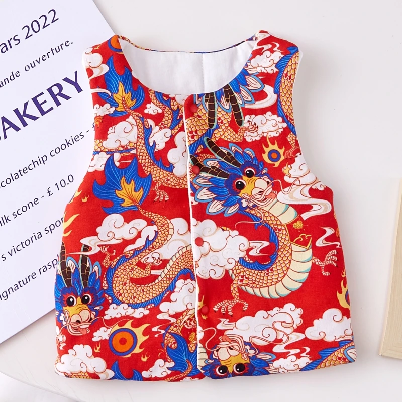 新生婴儿国风外穿保暖马甲棉男女宝宝背心夹棉婴幼儿坎肩冬季秋冬