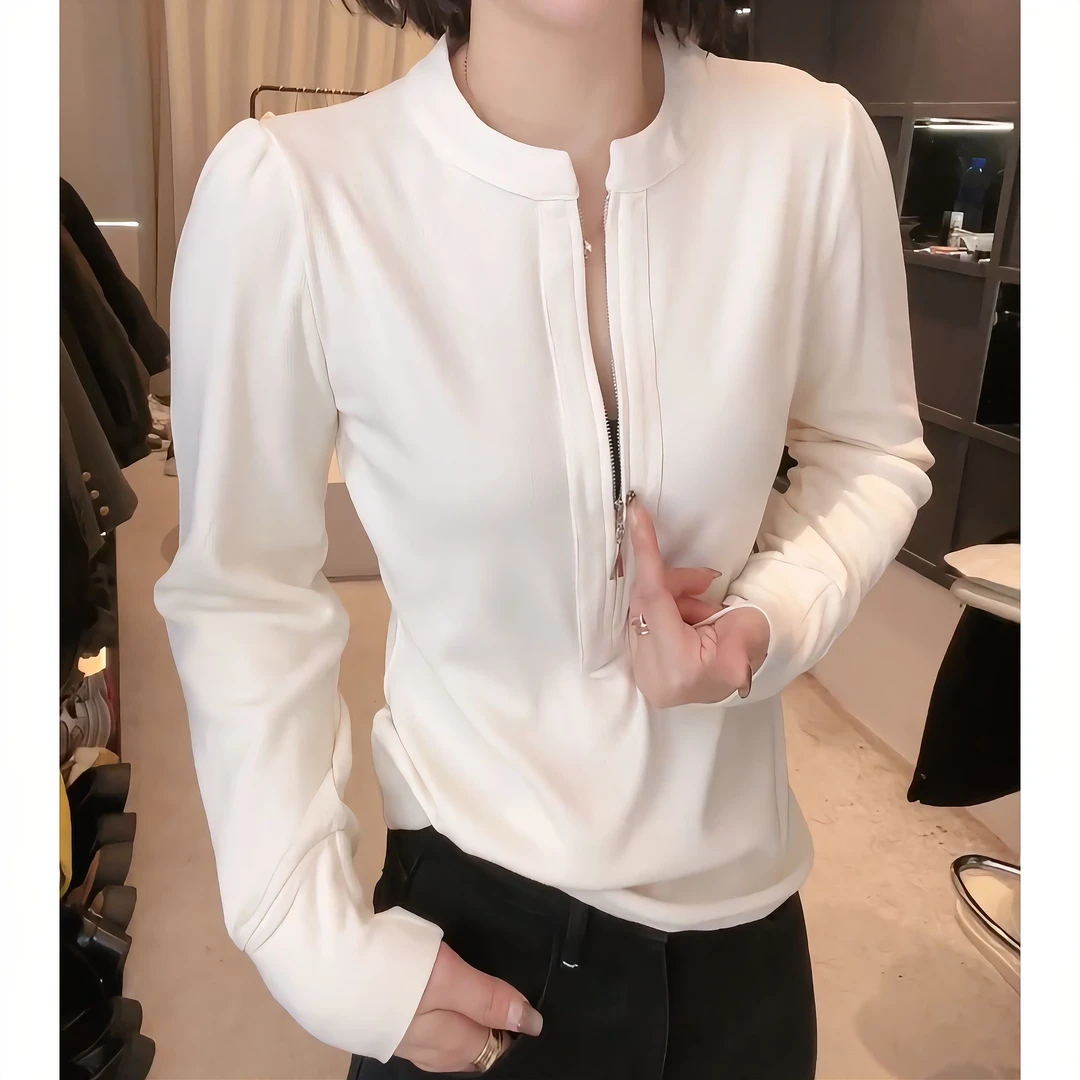 冬季新款长袖打底衫立领百搭显瘦内搭上衣磨毛T恤LK2500690