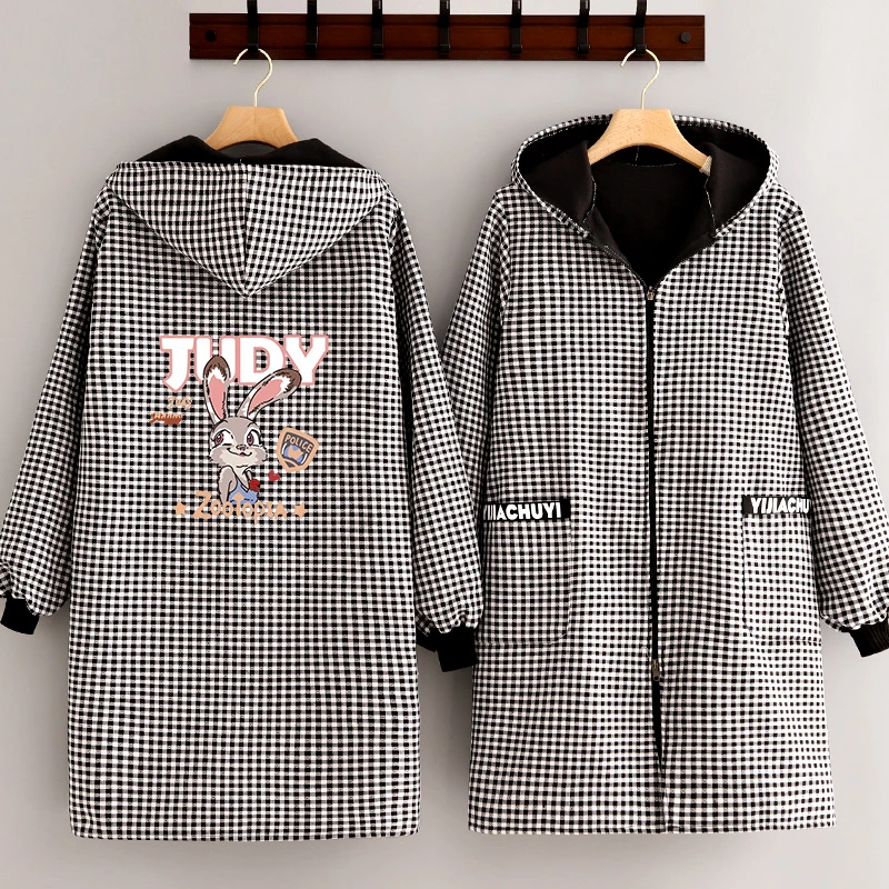 时尚罩衣女新款冬季加绒加厚长袖围裙防污耐脏工作服大褂外穿外套