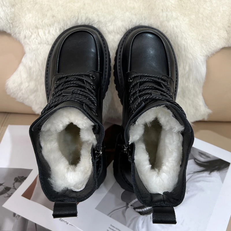 雪地靴女羊皮毛一体2023年新款冬季厚底短筒加绒加厚保暖