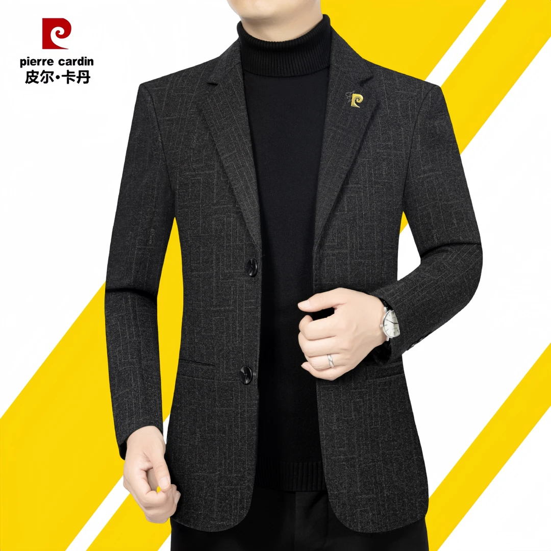 皮尔卡丹【高档休闲西服外套】2025春秋季新款男士商务修身单西上衣