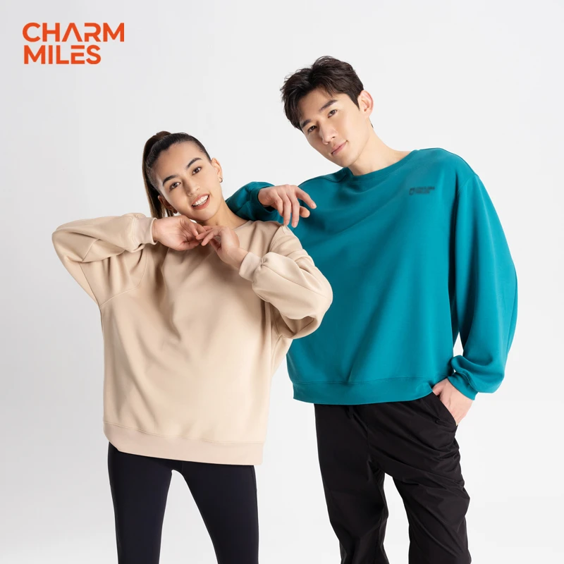 CHARM MILES圆领长袖运动卫衣纯色百搭运动瑜伽卫衣016【达人专享】