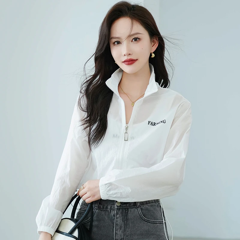 防晒衣女美式立领短款外套2025夏季新款洋气时尚减龄百搭上衣女