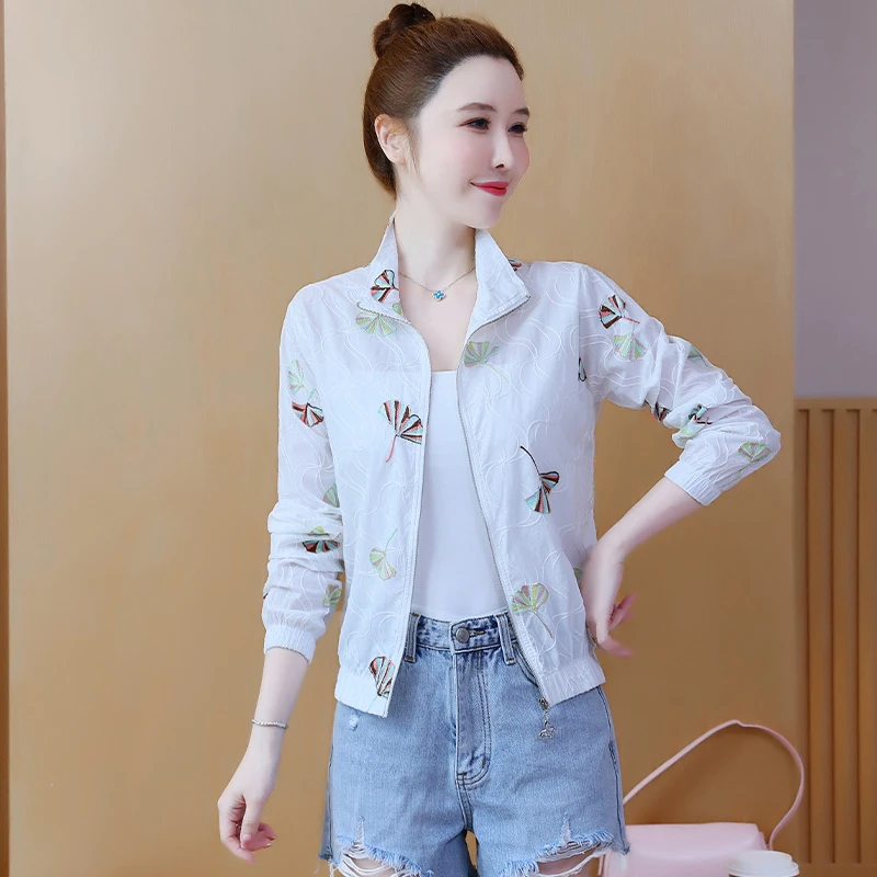 防晒衣女2025年刺绣新款仙女上衣外套夏款外穿夏天小外套