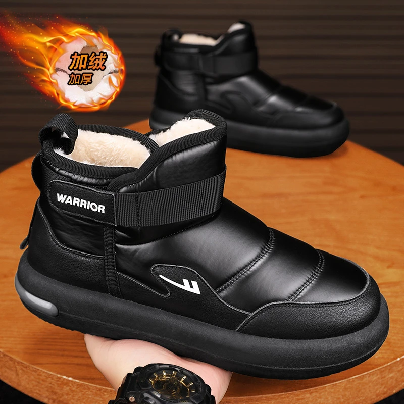 回力雪地靴男款冬季2025新款黑色加绒加厚棉鞋子男士保暖雪地棉潮