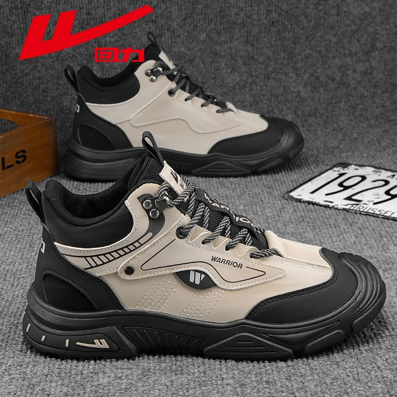 回力高帮男鞋冬季2024新款户外休闲防滑运动登山鞋工装劳保马丁靴