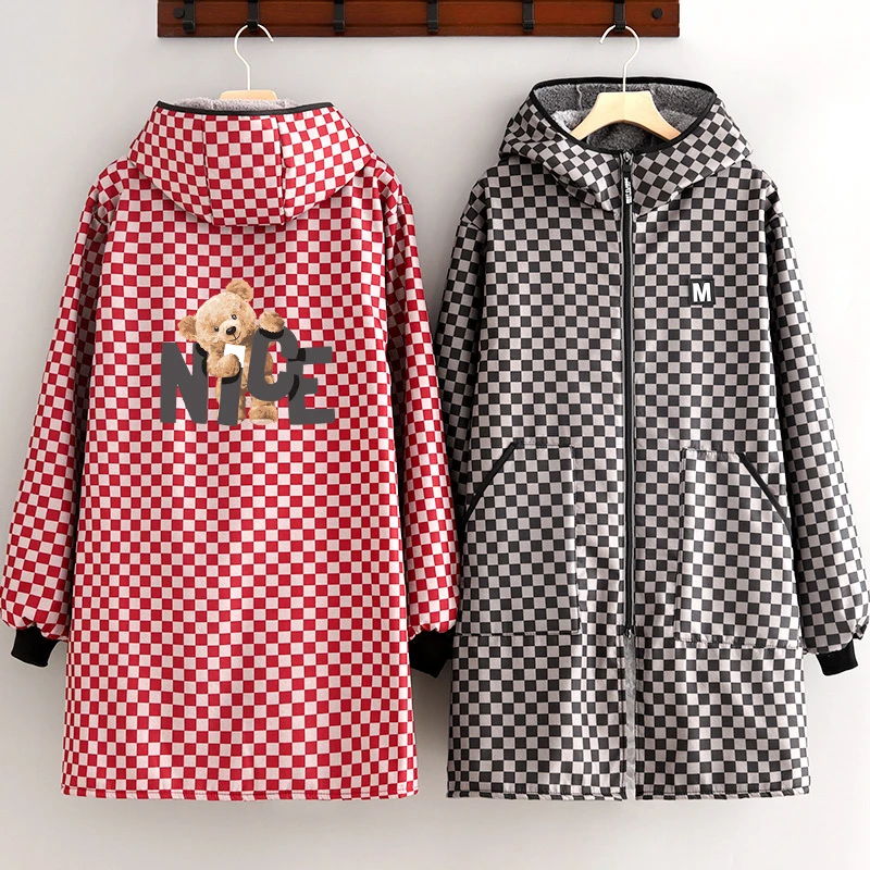 冬季长绒加厚罩衣女外穿防寒保暖外套长袖围裙家用干活防污工作服