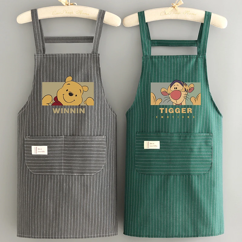 夏季新款棉布围裙防污透气定制logo工作服女家用厨房成人做饭围腰