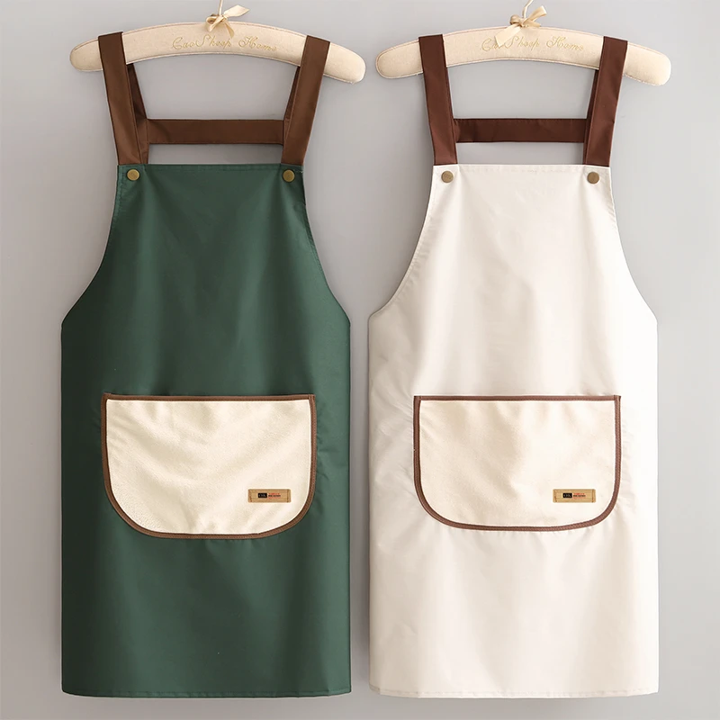 定制logo广告印字防水防油围裙家用厨房做饭围腰女餐饮专用工作服