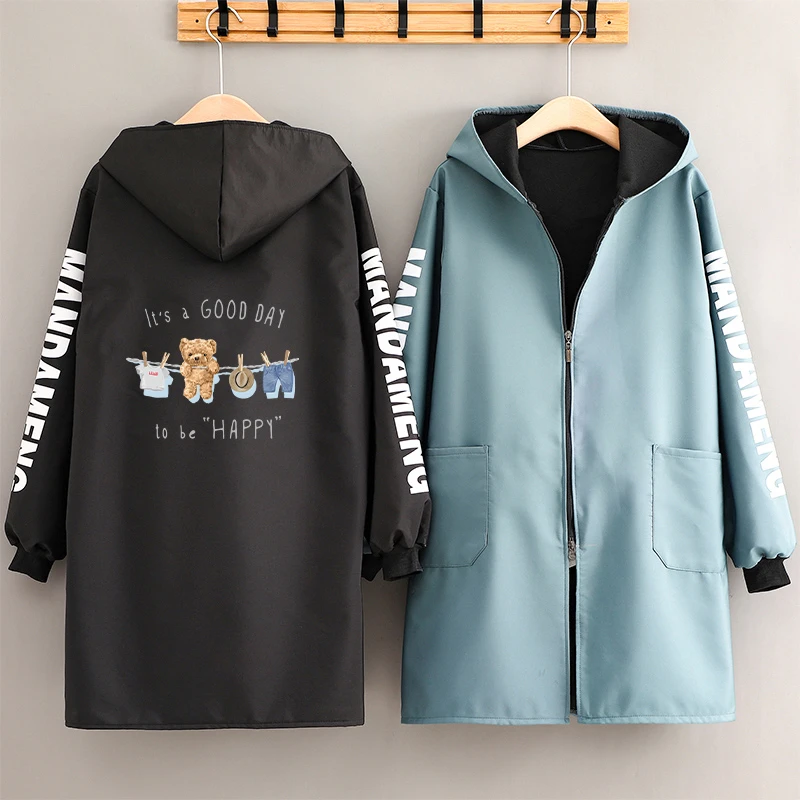家用厨房罩衣女新款防水加绒长袖保暖上班工作服围裙定制logo印字