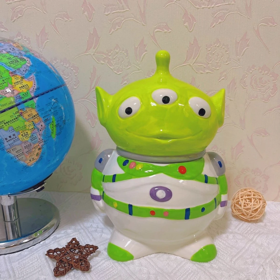 玩具总动员三眼仔罐子陶瓷收纳罐卡通家居摆件饼干置物罐零食罐子