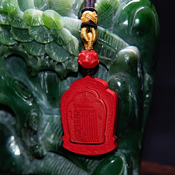 非金属布艺吊坠 溥善轩十相自在吊坠天然高含量砂手工编制红色