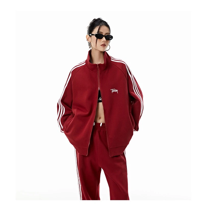 三条杠运动感外套休闲春秋潮流时尚