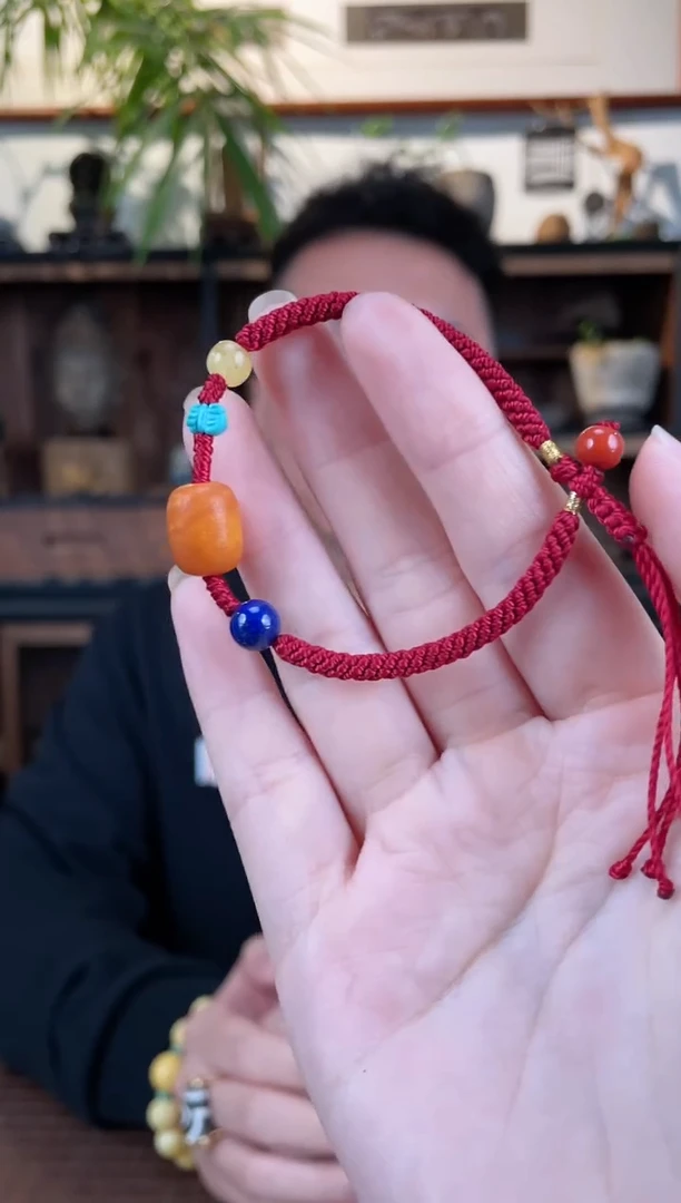 【闪购商品】蜜蜡裸石未镶嵌蜜蜡多宝手绳*3GW多样性发一