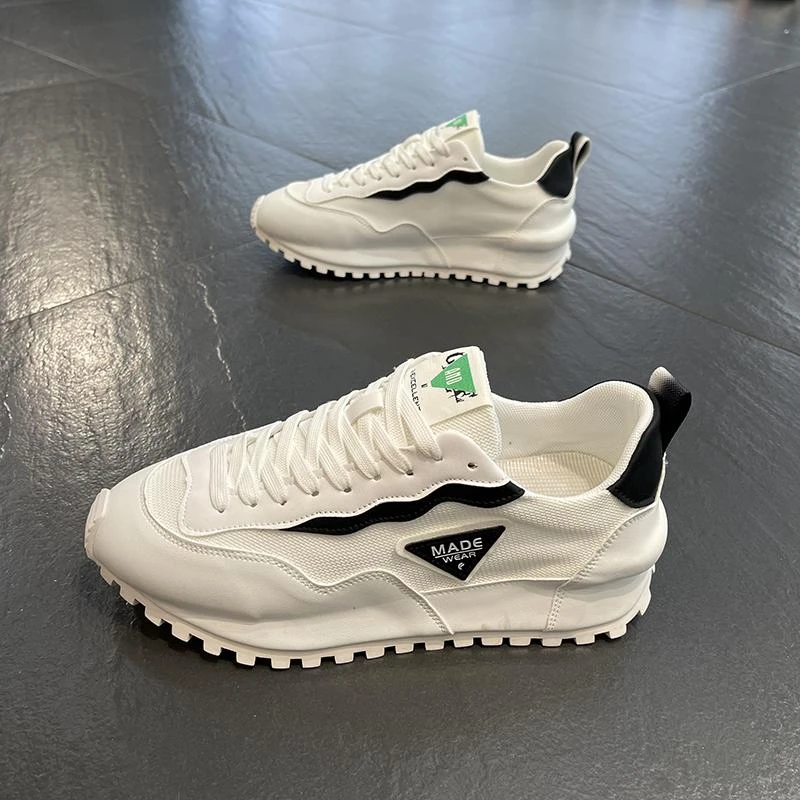 MZCK男鞋透气网鞋新款男士老爹鞋男百搭网面小白鞋厚底增高阿甘鞋