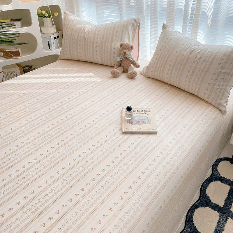 浪莎ins风纯棉100床单单件全棉单人宿舍学生被单1.5米枕套2三件套