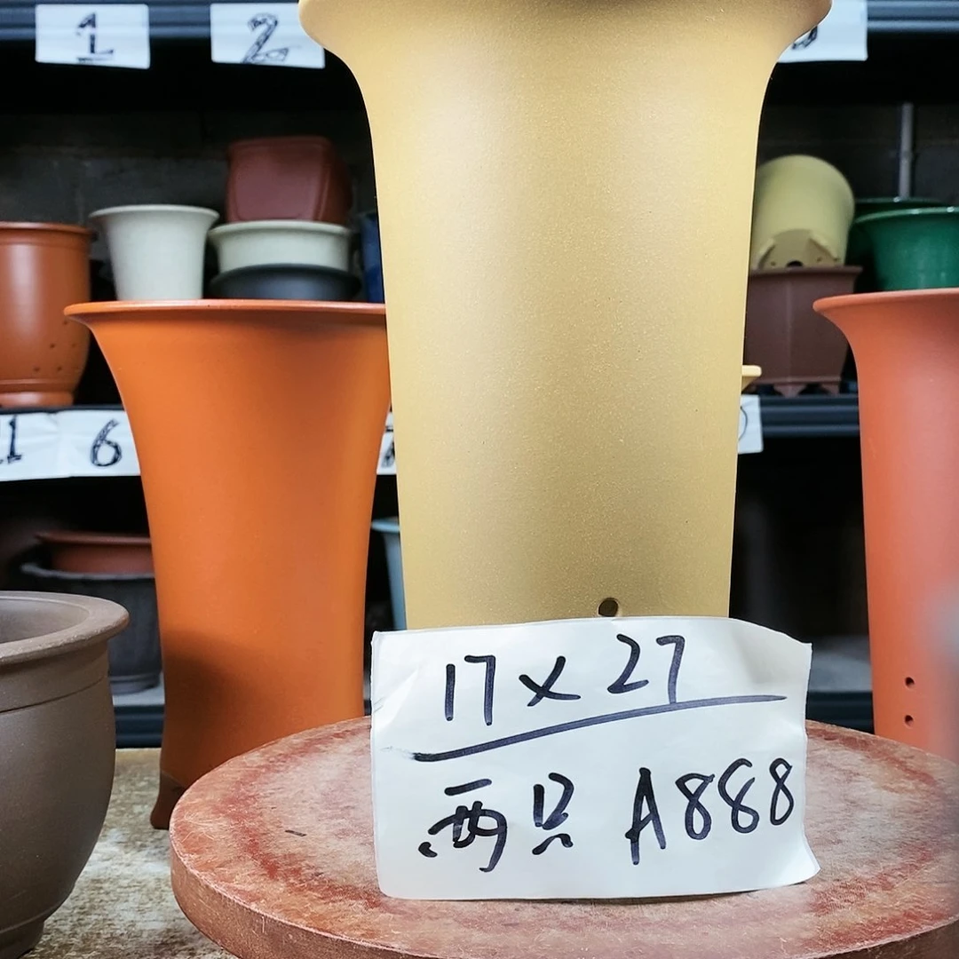 紫砂花盆两只货号A888