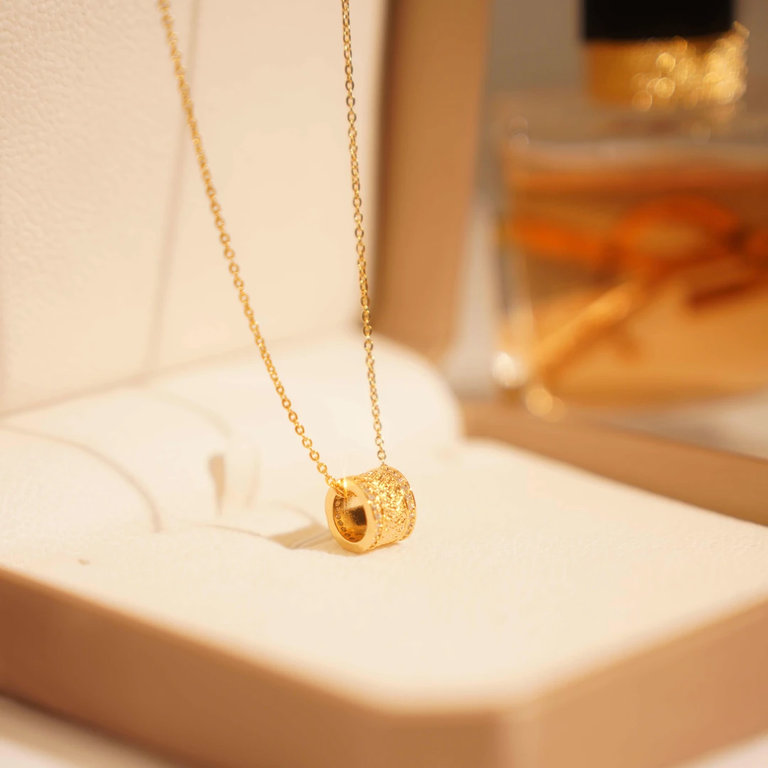 铜合金项链 麦穗花丝小蛮腰路路通项链经典时尚气质百搭设计款