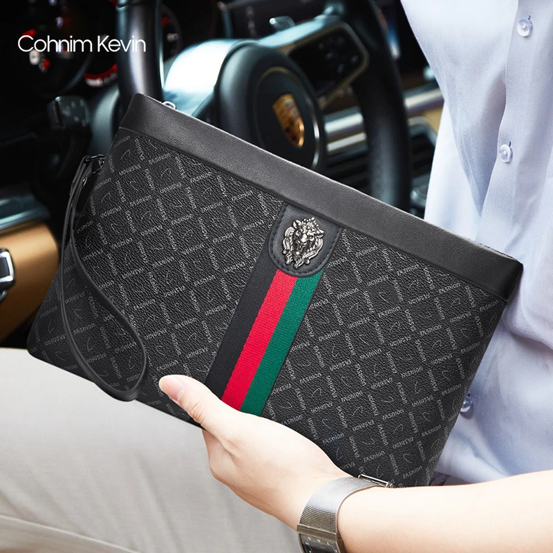 CohnimKevin手包男士2025新款大容量潮流信封包商务休闲手拿包男