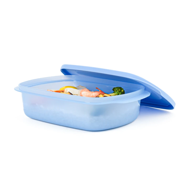 特百惠1L新微波长方饭盒微波便携饭盒 密封保鲜盒外带午餐便当盒